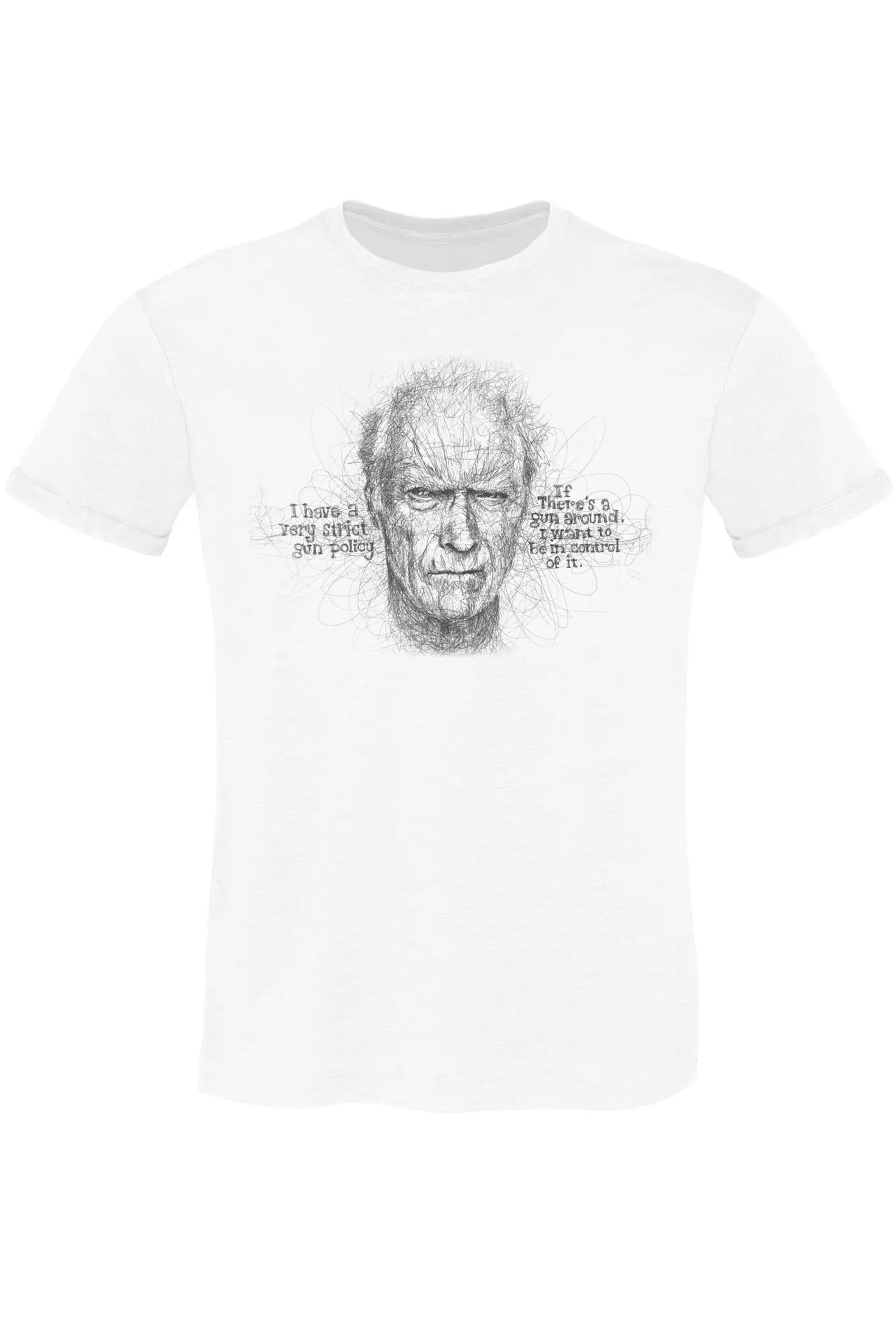 T-shirt Clint Eastwood Stilizzata - Urban Slub Uomo - STREET STYLE