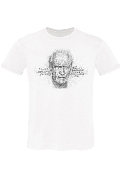 T-shirt Clint Eastwood Stilizzata - Urban Slub Uomo - STREET STYLE