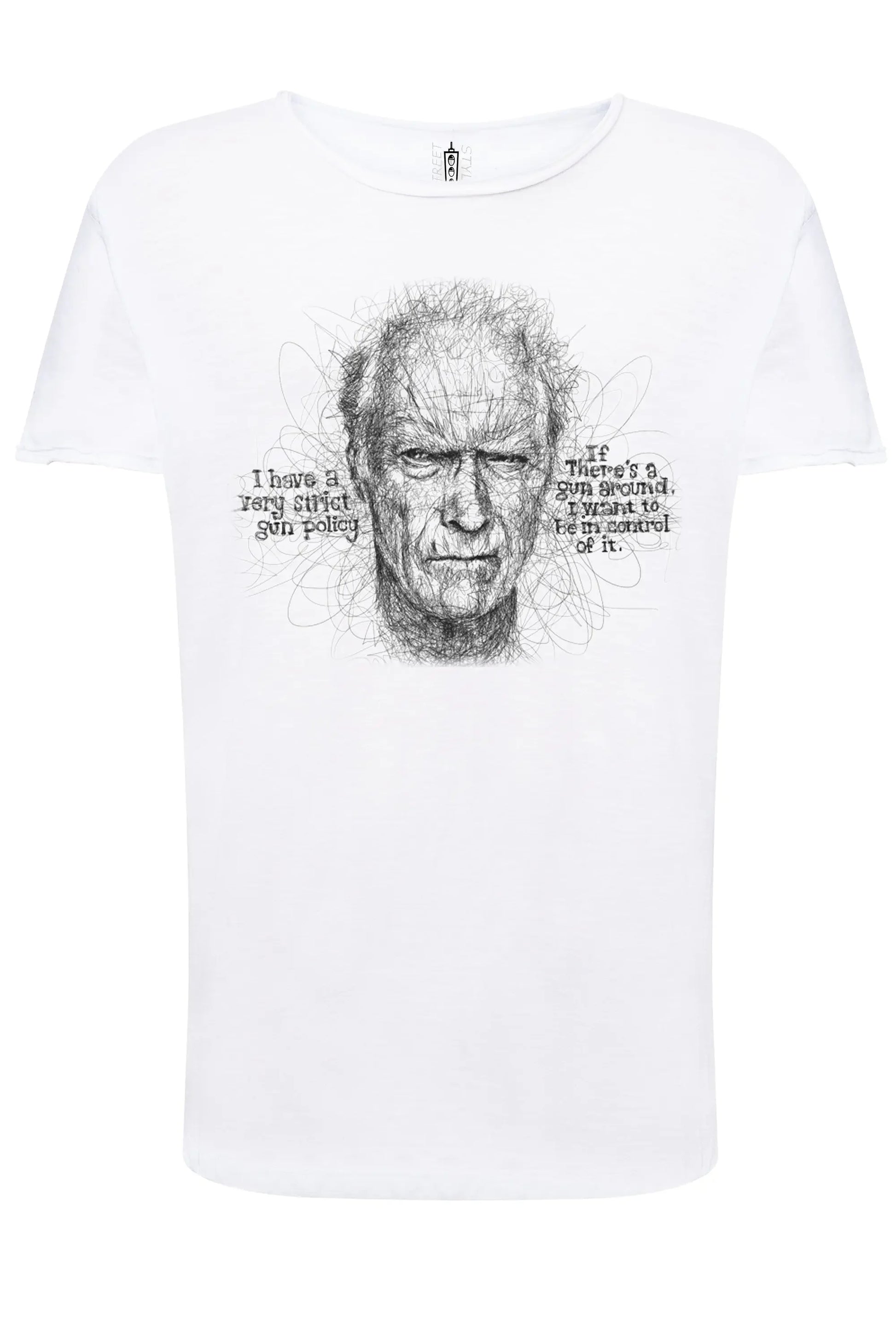 Clint Eastwood Stilizzato Soggetto attore Cinema 18-26 T-shirt Urban Slub Men Uomo 100% Cotone Fiammato JK - STREET STYLE
