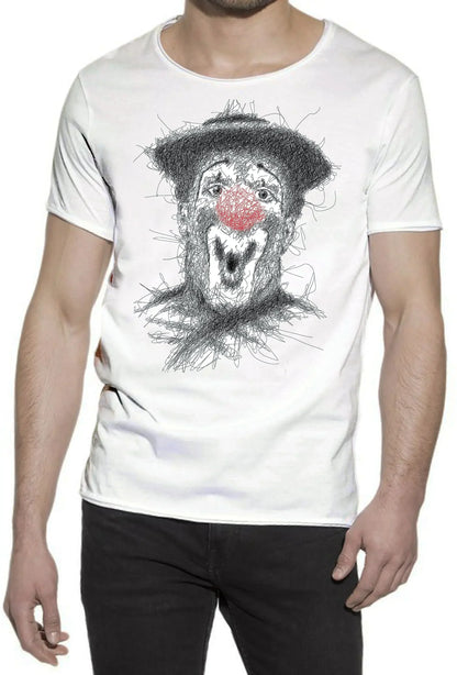 Clown Naso rosso Stilizzato Color 18-65 T-shirt Urban Slub Men Uomo 100% Cotone Fiammato JK - STREET STYLE