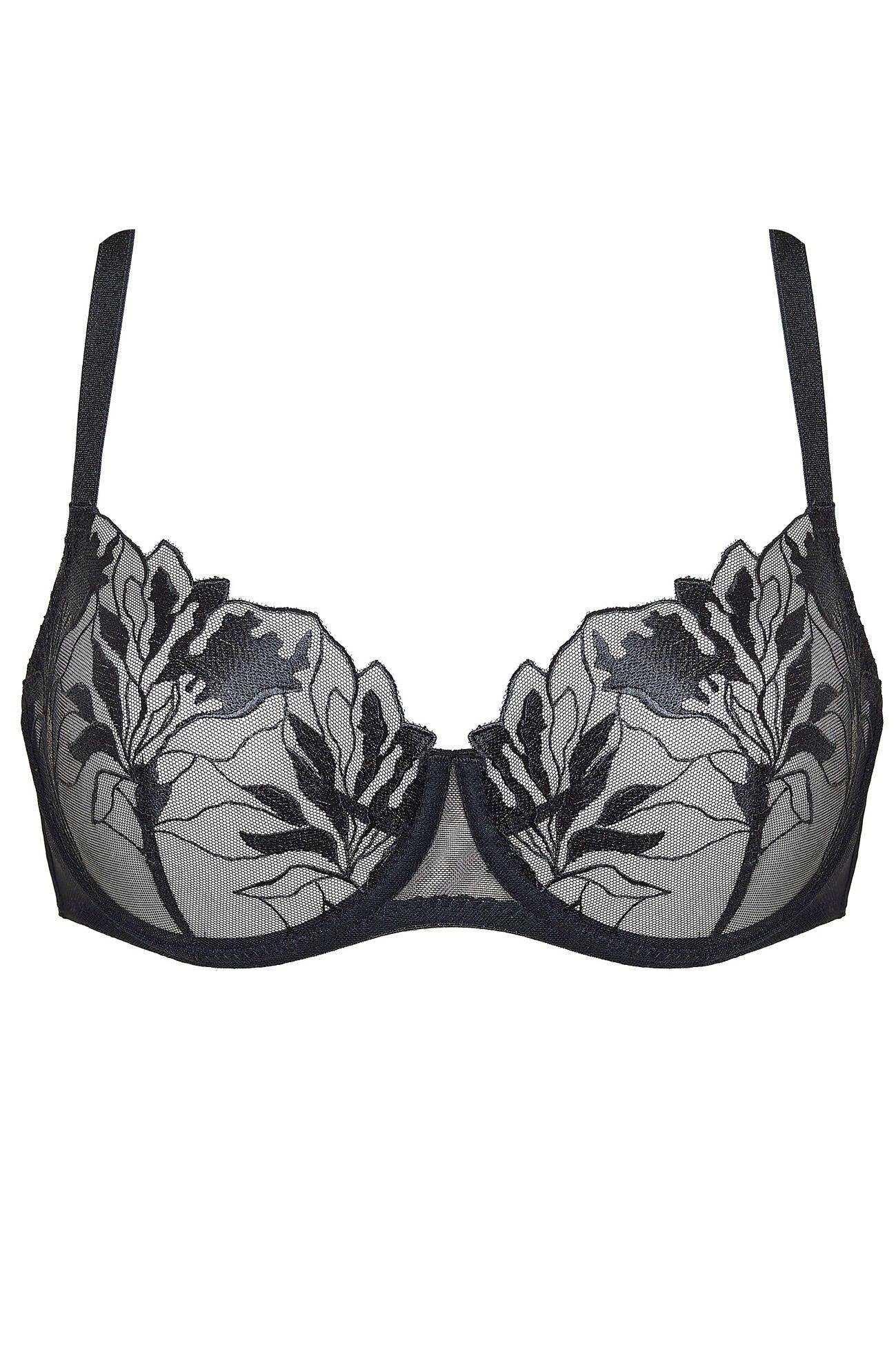Transparent Demi Bra Gorteks Coco Black - STREET STYLE