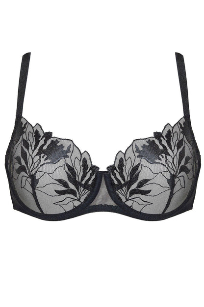 Transparent Demi Bra Gorteks Coco Black - STREET STYLE