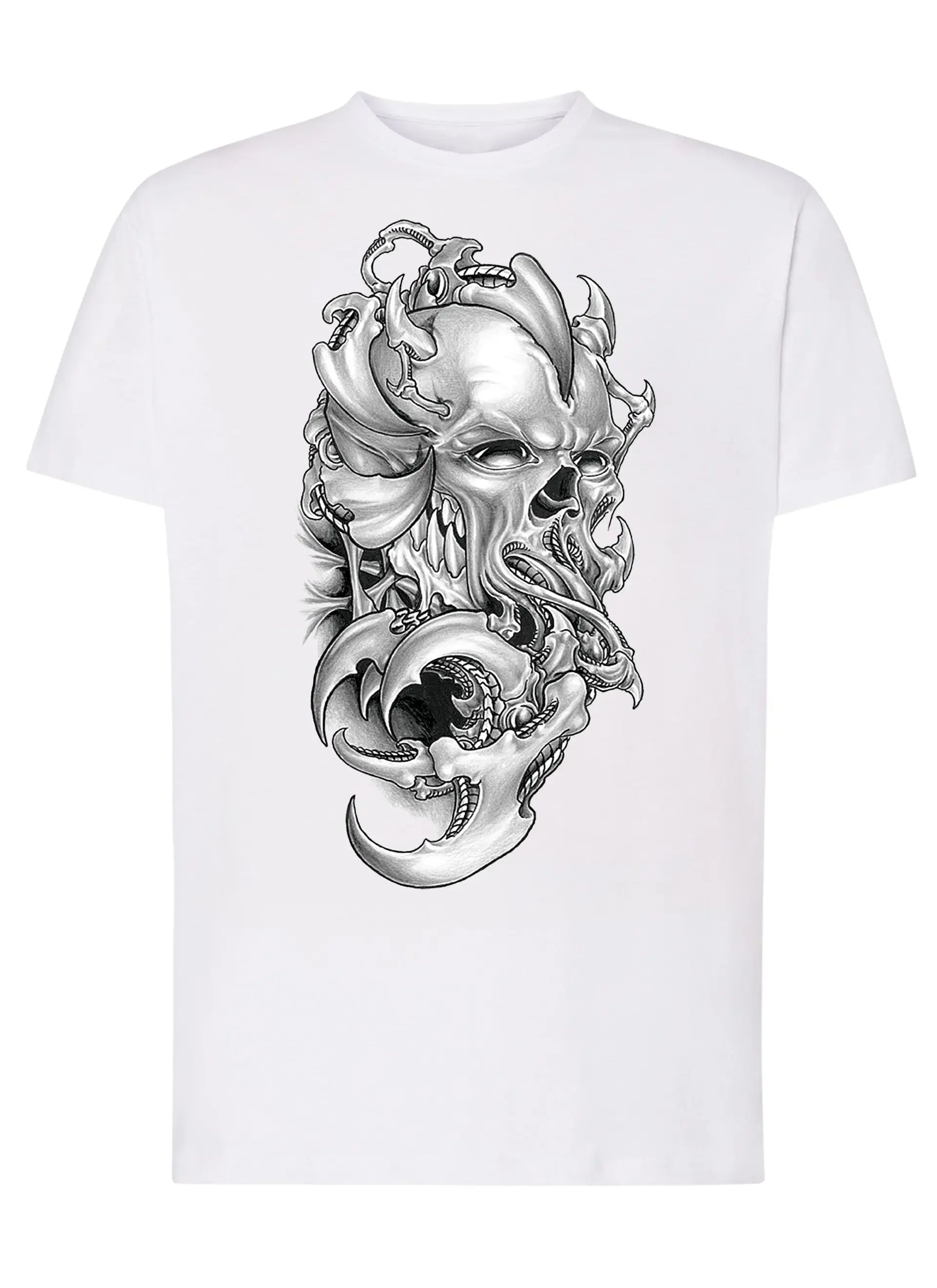 Cruss Skull Zombi Silizzato Tattoo 9013 T-shirt Urban Men Uomo 100% Cotone Pettinato JK - STREET STYLE