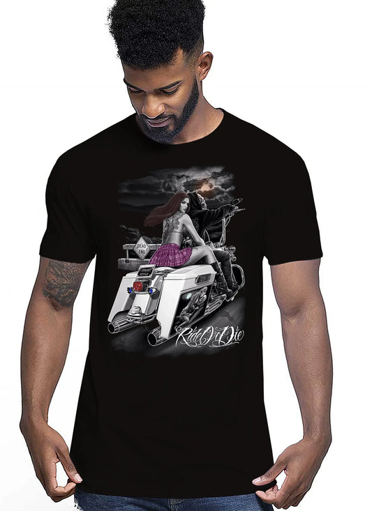 Dead End Skull Motor Tattoo 9050-20 T-shirt Urban Men Uomo 100% Cotone Pettinato JK - STREET STYLE