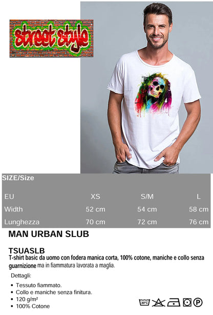 Dead or Alive Color Artistico Stilizzato 18-20-63 T-shirt Urban Slub Men Uomo 100% Cotone Fiammato JK - STREET STYLE