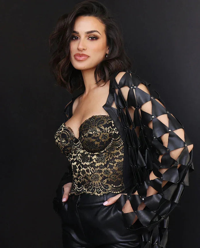 Lace Strapless Bustier Dominique Estrada Black - STREET STYLE