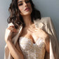 Deep Plunge Lace Bustier Dominique Estrada Gold - STREET STYLE