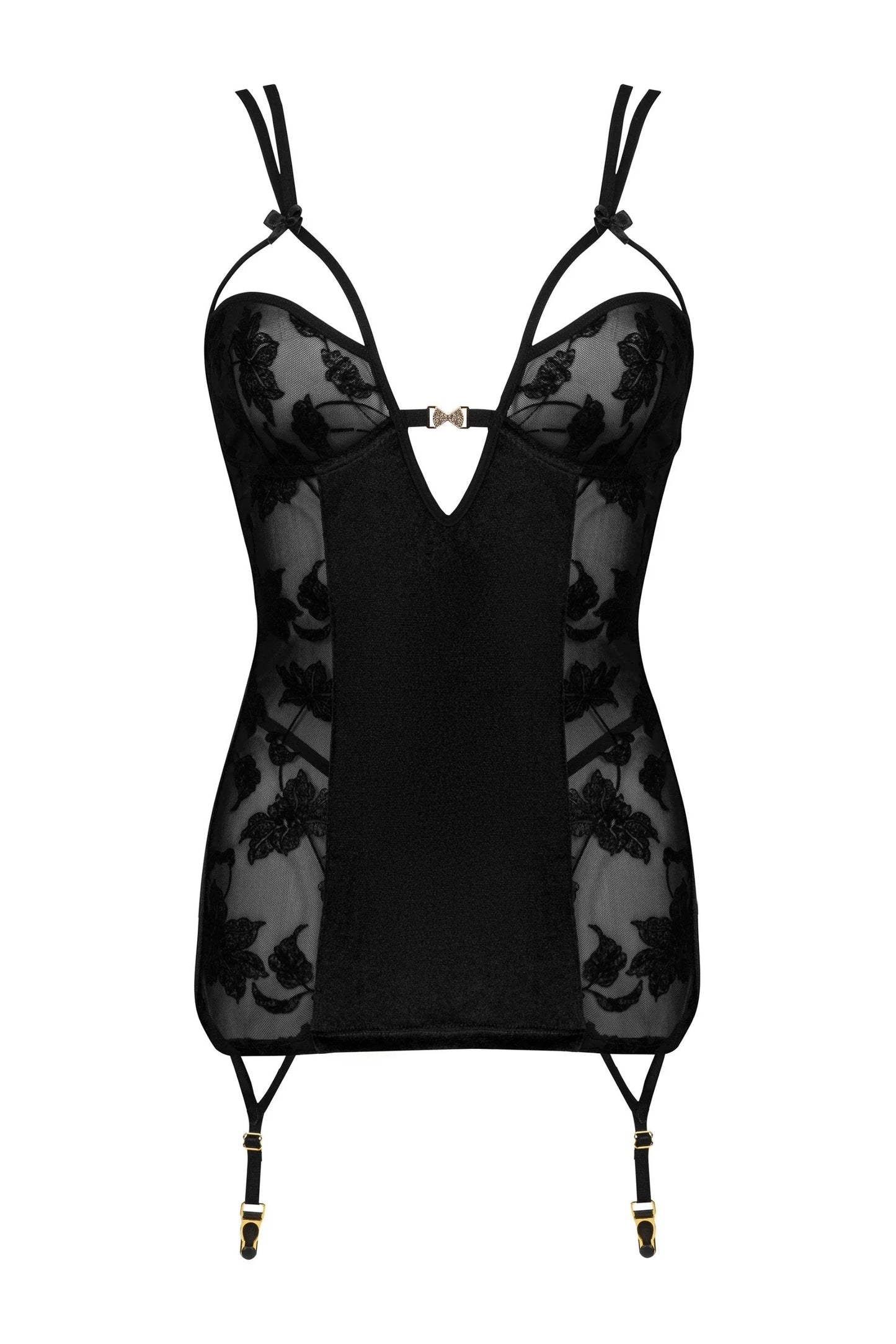 Delicate Lace & Velvet Chemise Beauty Night Xiomara - STREET STYLE