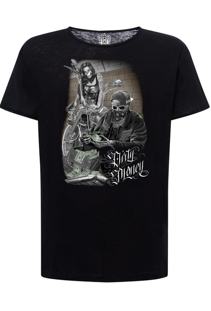 Dirty Money Tattoo Skull | T-shirt Uomo Cotone - STREET STYLE