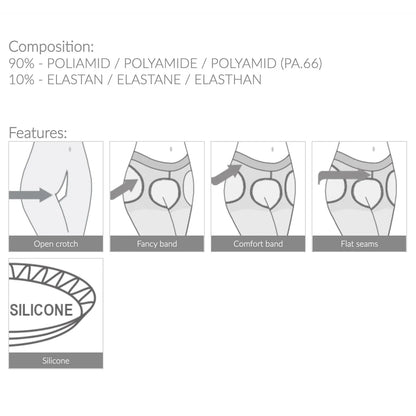 Amour Pin-Up Open Crotch Pantyhose 40DEN Black - STREET STYLE