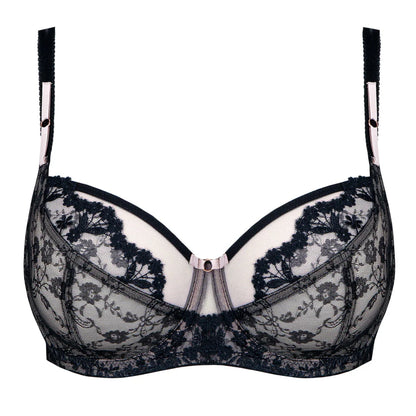 Sheer Lace Full Figure Bra Eir Black - STREET STYLE