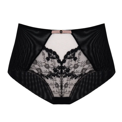 Semi Sheer High Waist Panty Eir Black - STREET STYLE
