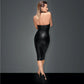 Sexy Powerwetlook Pencil Dress Noir Handmade - STREET STYLE