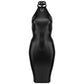 Sexy Powerwetlook Pencil Dress Noir Handmade - STREET STYLE