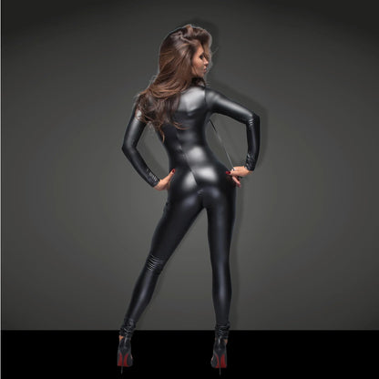Powerwetlook Overall Leash Two-Way Zipper Catsuit - STREET STYLE