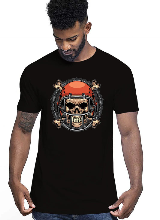 Football Skull Motor Tattoo 9041 T-shirt Urban Men Uomo 100% Cotone Pettinato JK - STREET STYLE