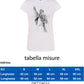 T-shirt streetwear bianca donna con illustrazione iconica, 100% cotone pettinato, Street Style Rimini