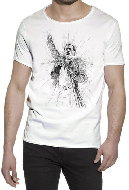 Freddy Mercury Color Artistico Stilizzato 18-58 T-shirt Urban Slub Men Uomo 100% Cotone Fiammato JK - STREET STYLE