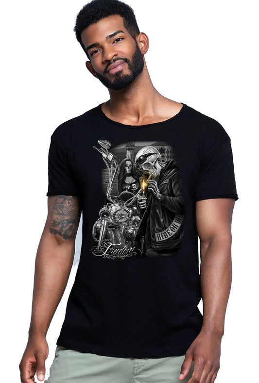 Freedom Tattoo Skull - T-shirt Uomo Cotone Fiammato - STREET STYLE