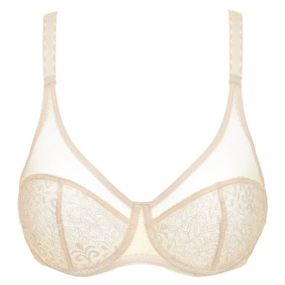 Sheer Lace Plunge Bra Gorteks Gabi Beige - STREET STYLE