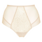 Lace High Waist Full Brief Panty Gorteks Gabi Beige - STREET STYLE