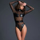Allure Alixx Sheer Geometric Bodysuit - STREET STYLE