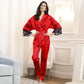 Elegant Smooth Thin Satin Lace Bathrobe Giana - STREET STYLE
