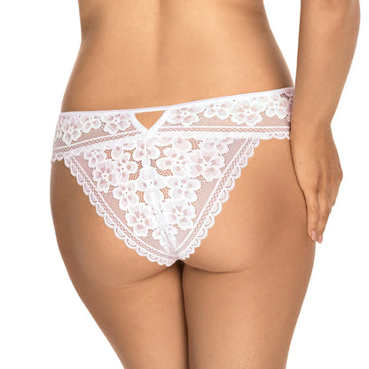 Sheer Lace Tanga Panty Gizela White - STREET STYLE