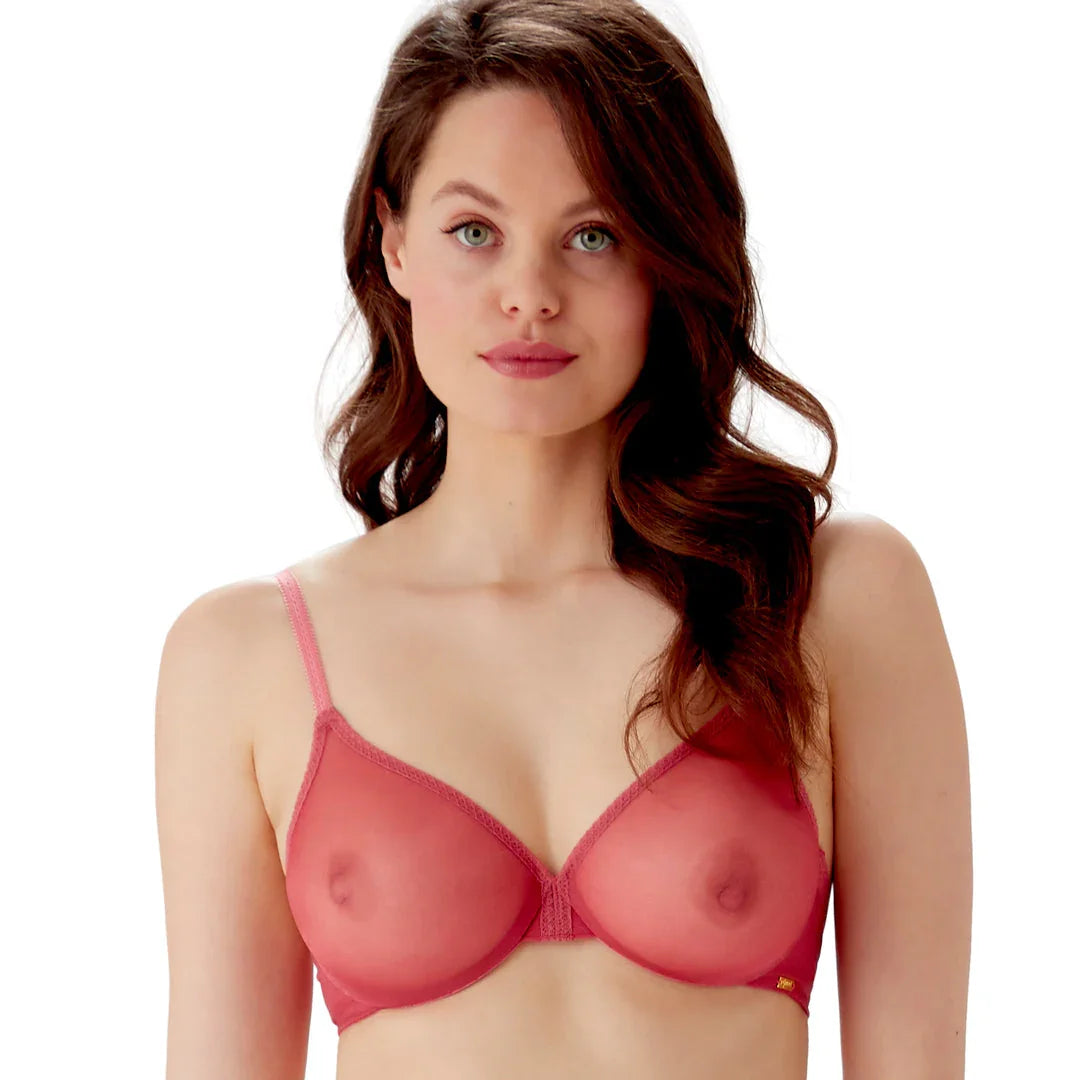 Gossard Glossies Raspberry Sorbet Sheer Molded Bra - STREET STYLE