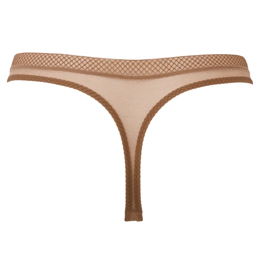 Gossard Glossies Sheer Thong Panty Bronze - STREET STYLE