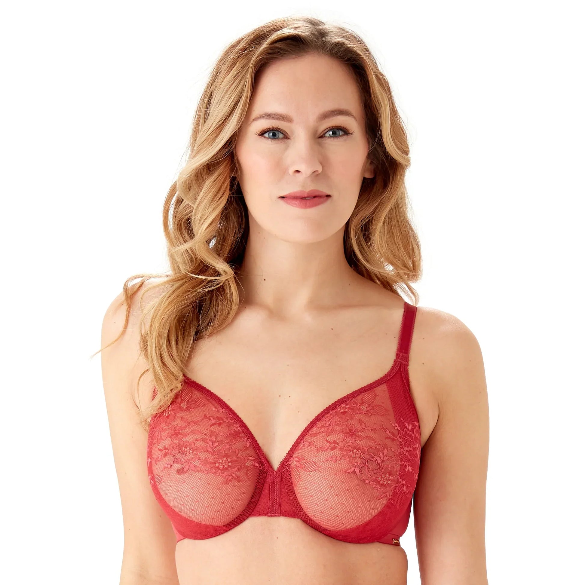Gossard Glossies Lace Rasberry Blush Sheer Molded Bra - STREET STYLE
