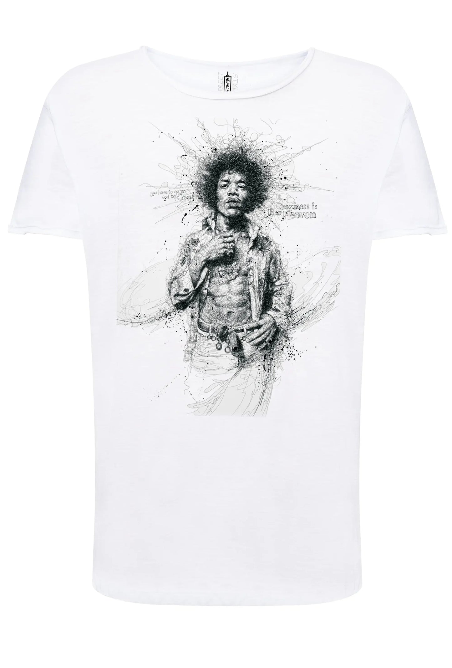 Jimmy Hendrix The Legend Stilizzato Soggetto Cantante 18-54 T-shirt Urban Slub Men Uomo 100% Cotone Fiammato JK - STREET STYLE