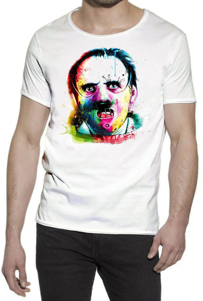 Hannibal Lecter Color Artistico Stilizzato 18-20-72-2 T-shirt Urban Slub Men Uomo 100% Cotone Fiammato JK - STREET STYLE