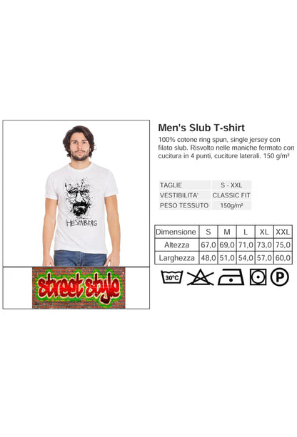 Heisenberg Stilizzato T-Shirt Uomo 100% Cotone - STREET STYLE