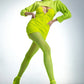 Open Crotch Pantyhose 30DEN Hip Lace Fluo Yellow - STREET STYLE