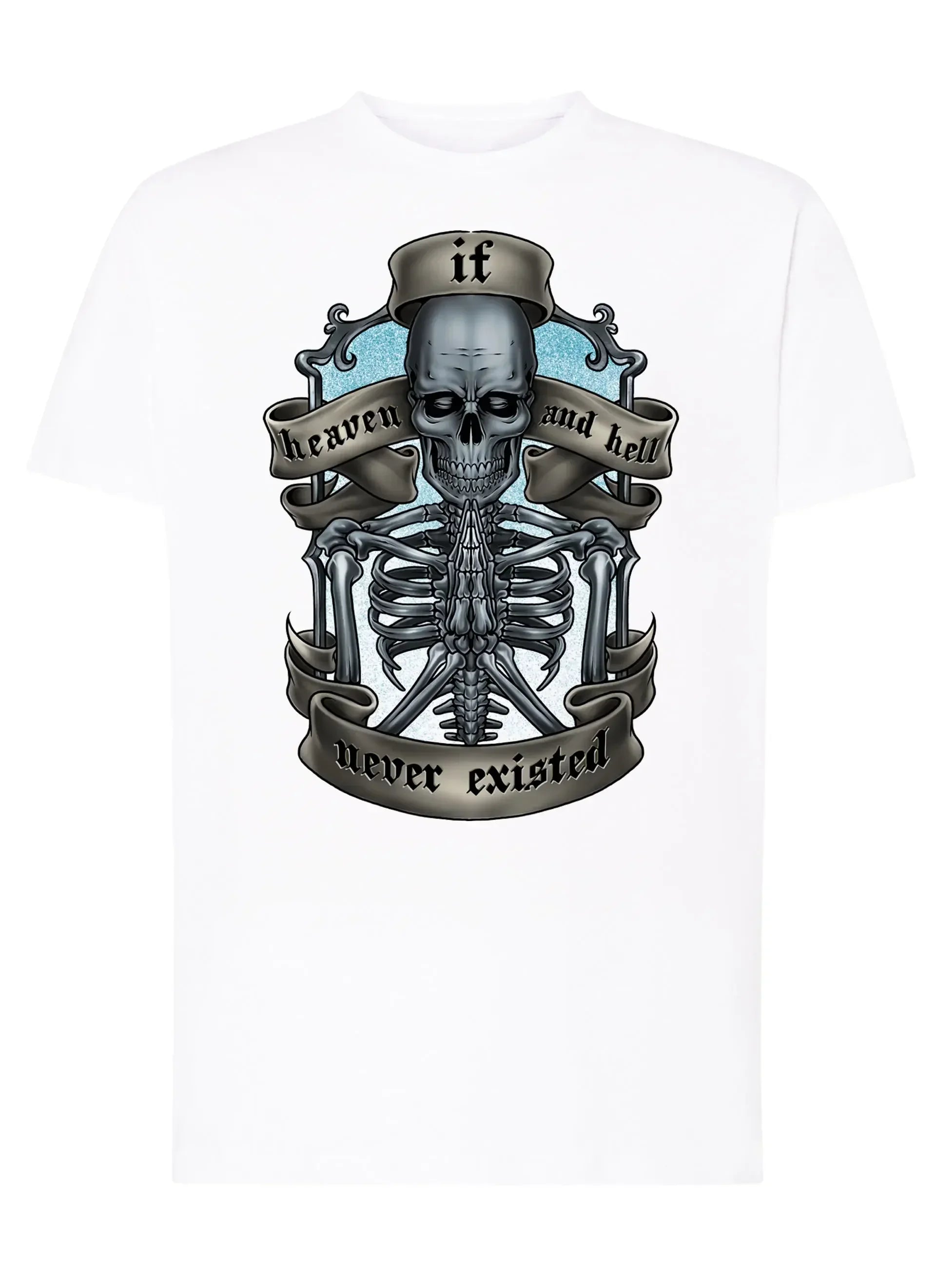 If Heaven and Hell Never Existed Tattoo 9042 T-shirt Urban Men Uomo 100% Cotone Pettinato JK - STREET STYLE