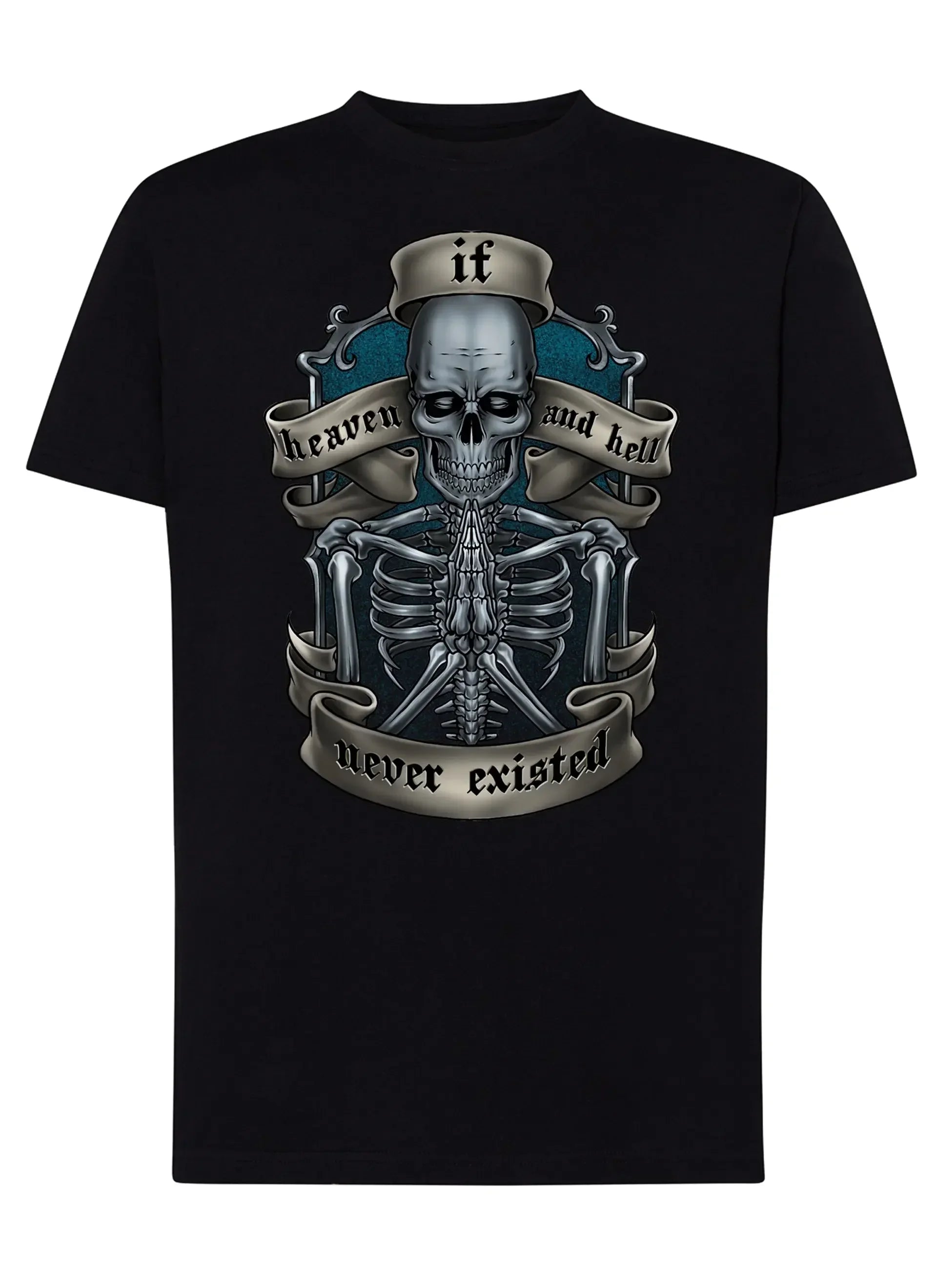 If Heaven and Hell Never Existed Tattoo 9042 T-shirt Urban Men Uomo 100% Cotone Pettinato JK - STREET STYLE