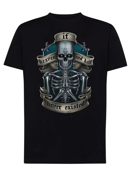 If Heaven and Hell Never Existed Tattoo 9042 T-shirt Urban Men Uomo 100% Cotone Pettinato JK - STREET STYLE