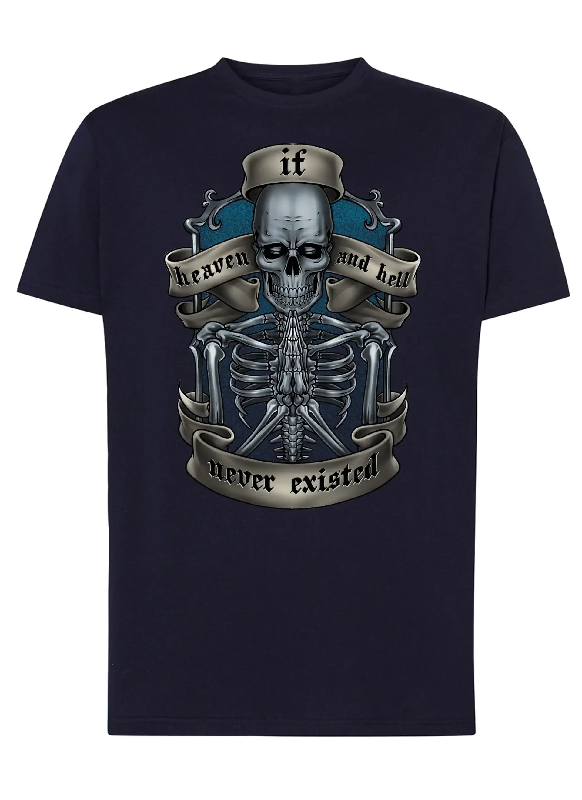 If Heaven and Hell Never Existed Tattoo 9042 T-shirt Urban Men Uomo 100% Cotone Pettinato JK - STREET STYLE