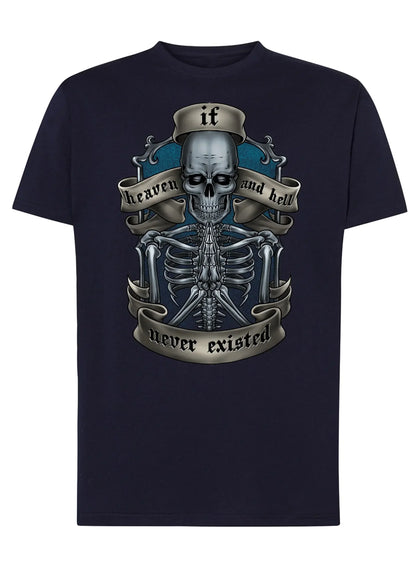 If Heaven and Hell Never Existed Tattoo 9042 T-shirt Urban Men Uomo 100% Cotone Pettinato JK - STREET STYLE