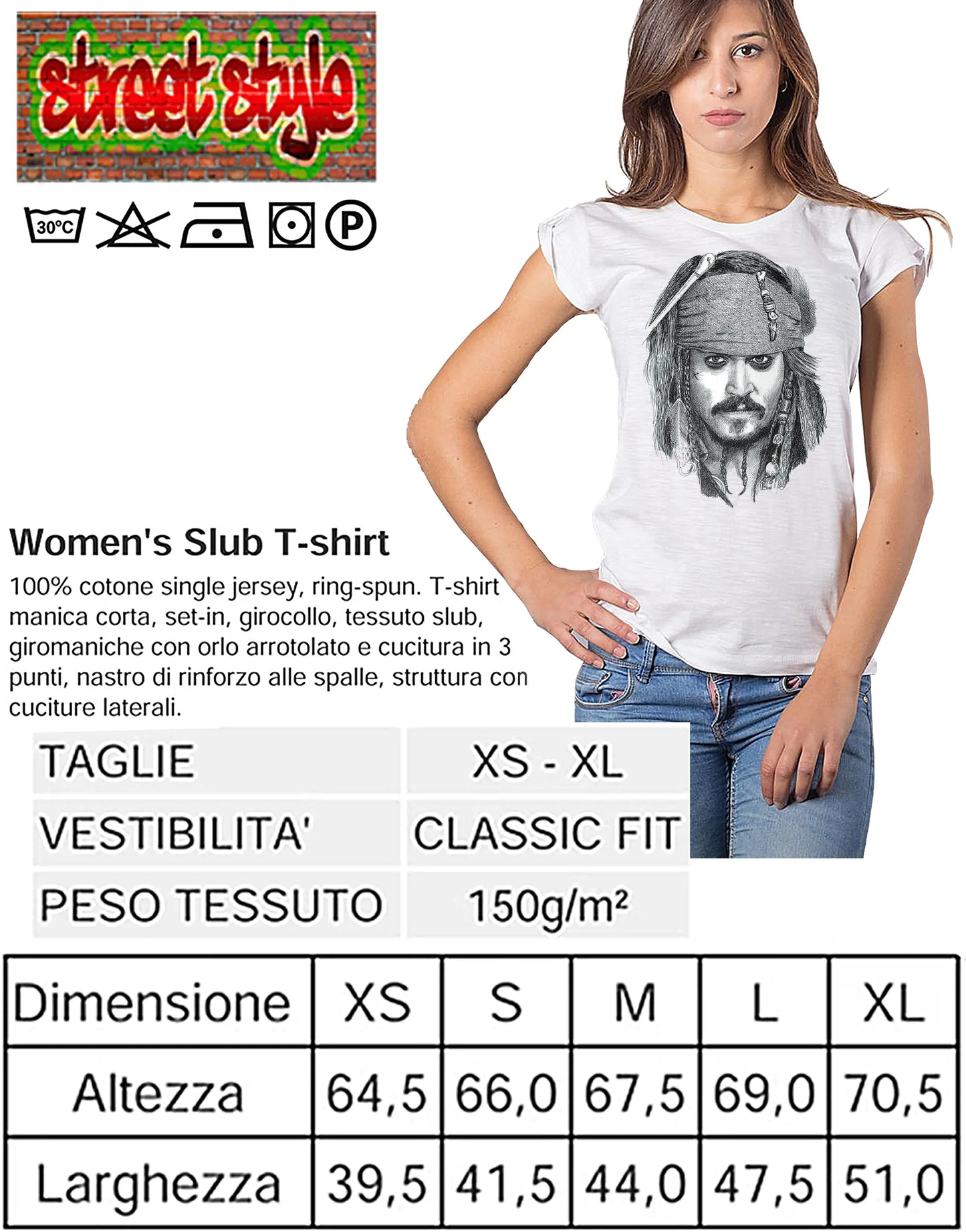 T-shirt Donna The Legend – Pirata Stilizzato | STREET - STREET STYLE