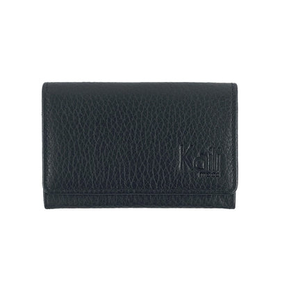 K0004AB | P/Biglietti da Visita/Carte di Credito in Vera Pelle pieno fiore, grana dollaro - Colore Nero - Dimensioni: cm 10 x 6 x 2 - Confezione: Gift Box rigido fondo/coperchio - STREET STYLE