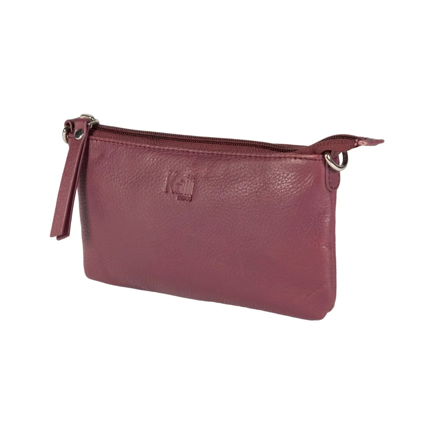 K0013NB | Women's shoulder bag in genuine full-grain leather, with light grain. Removable shoulder strap. Polished Nickel Accessories. Mauve color. Dimensions: 20 x 10.5 x 2 cm. Packaging: TNT bag - STREET STYLE