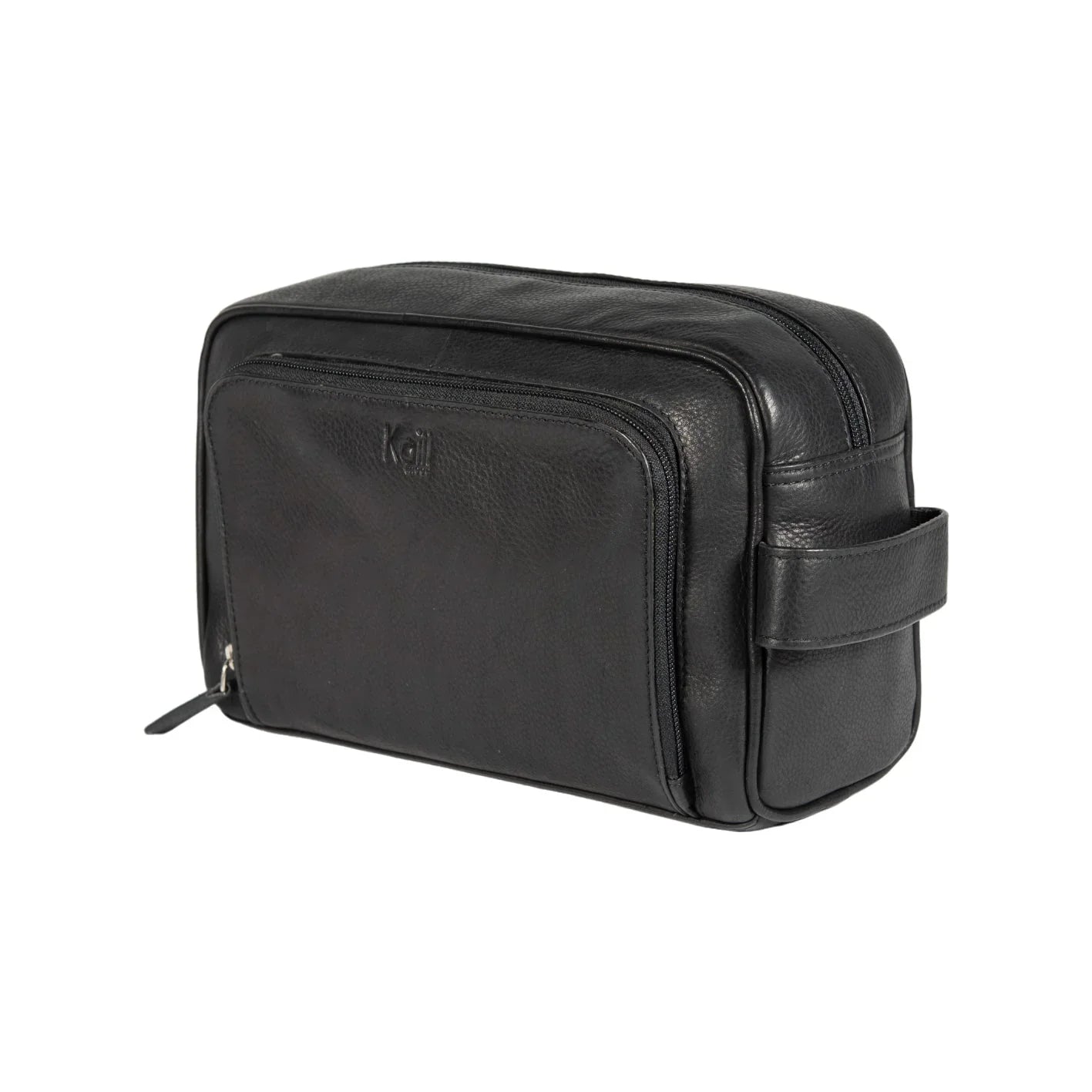 K0025AB | Beauty Case con maniglia laterale in Vera Pelle pieno fiore con leggera grana – Colore Nero. Chiusura con lampo, Dimensioni: cm 25 x 16 x 12. Confezione: Sacchetto Tnt - STREET STYLE
