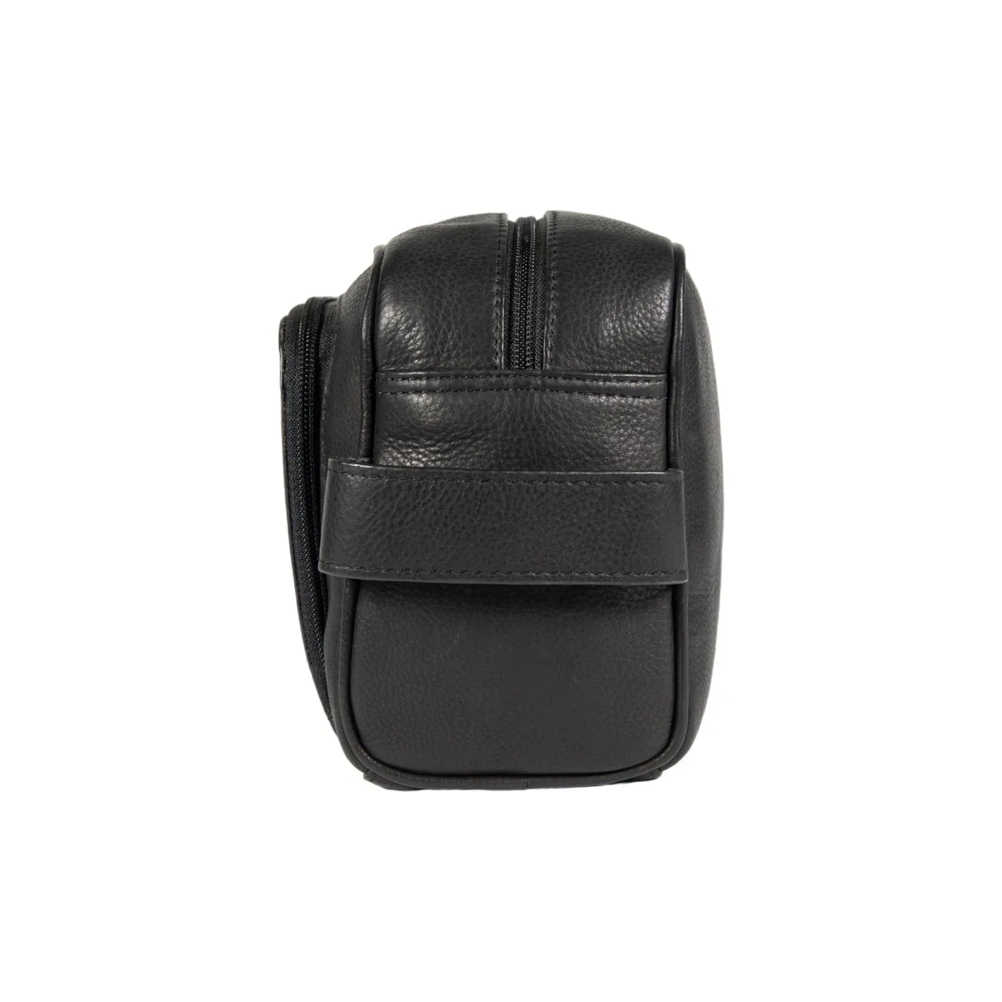 K0025AB | Beauty case with side handle in genuine full grain leather with light grain - Black colour. Zip closure, Dimensions: 25 x 16 x 12 cm. Packaging: TNT bag - STREET STYLE