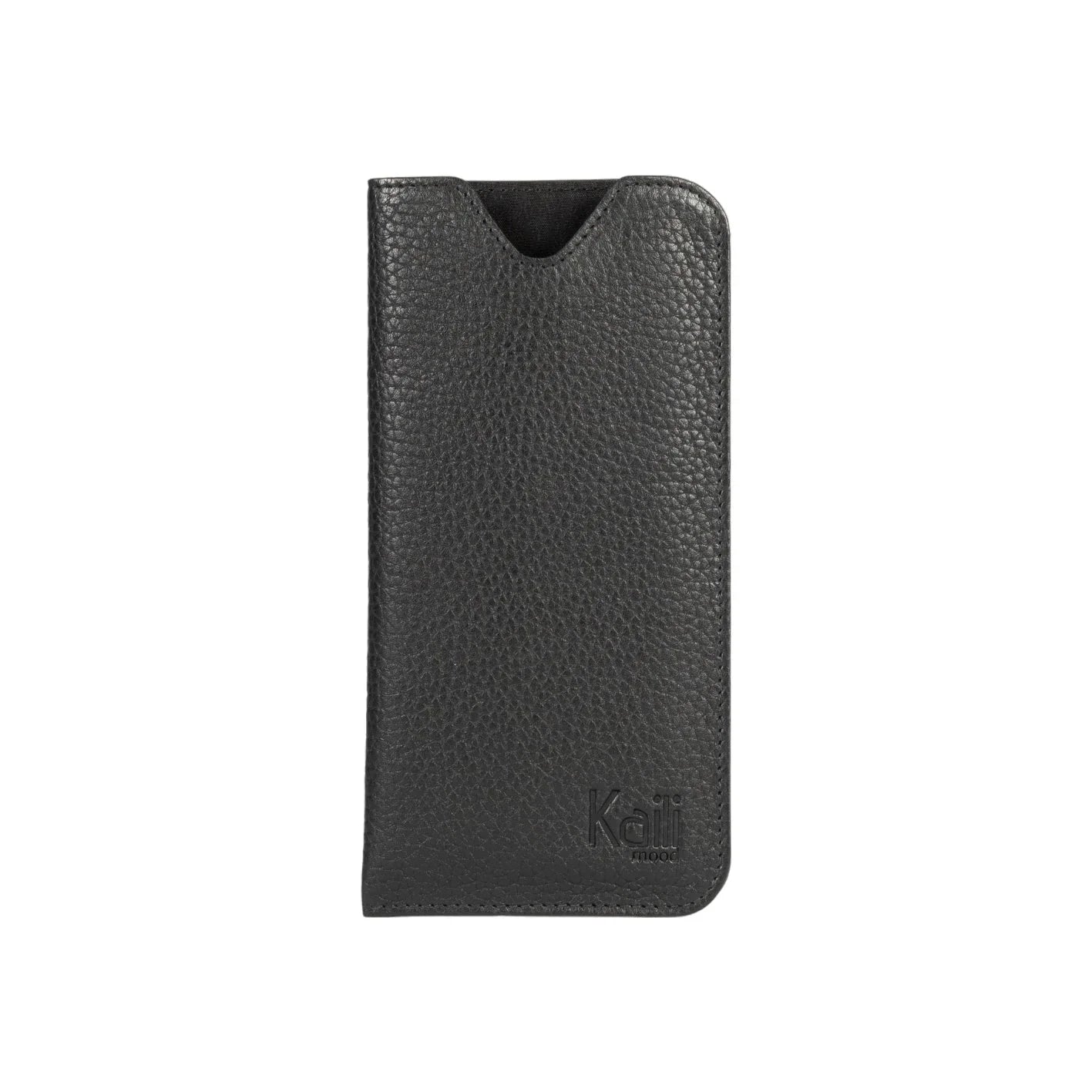 K0030AB | Glasses case in genuine full grain leather, dollar grain - Black color - Dimensions: 8.5 x 16.5 x 0.5 cm - Packaging: Bottom/lid gift box - STREET STYLE