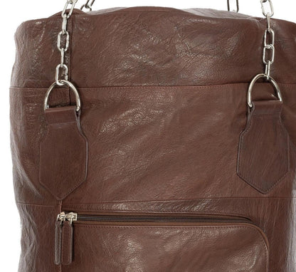 K0036BB | Sacco Da Boxe Contenitore in Vera Pelle, pieno fiore, volanata - Colore Testa Moro - Accessori Nickel lucido. Dimensioni: cm 35 x 35 x 120 - Confezione: Sacchetto Tnt - STREET STYLE