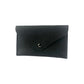 K0040AB | Sachet with flap Made in Italy in genuine full grain leather, dollar grain - Black color - Dimensions: 13 x 8 x 0.5 cm - Packaging: Rigid bottom/lid gift box - STREET STYLE
