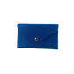 K0040DB | Sachet with flap Made in Italy in genuine full grain leather, dollar grain - Blue color - Dimensions: 13 x 8 x 0.5 cm - Packaging: Rigid bottom/lid gift box - STREET STYLE