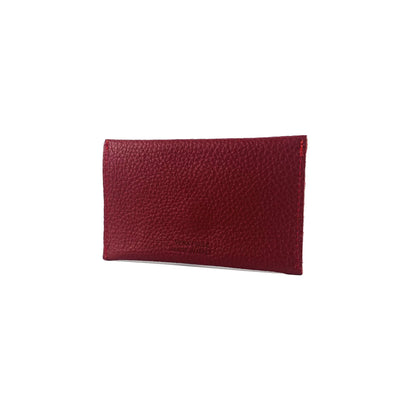 K0040VB | Bustina con pattina Made in Italy in Vera Pelle pieno fiore, grana dollaro - Colore Rosso - Dimensioni: cm 13 x 8 x 0,5 - Confezione: Gift Box rigido fondo/coperchio - STREET STYLE